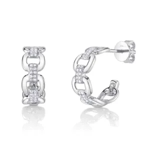 0.13CT DIAMOND LINK HUGGIE EARRING
