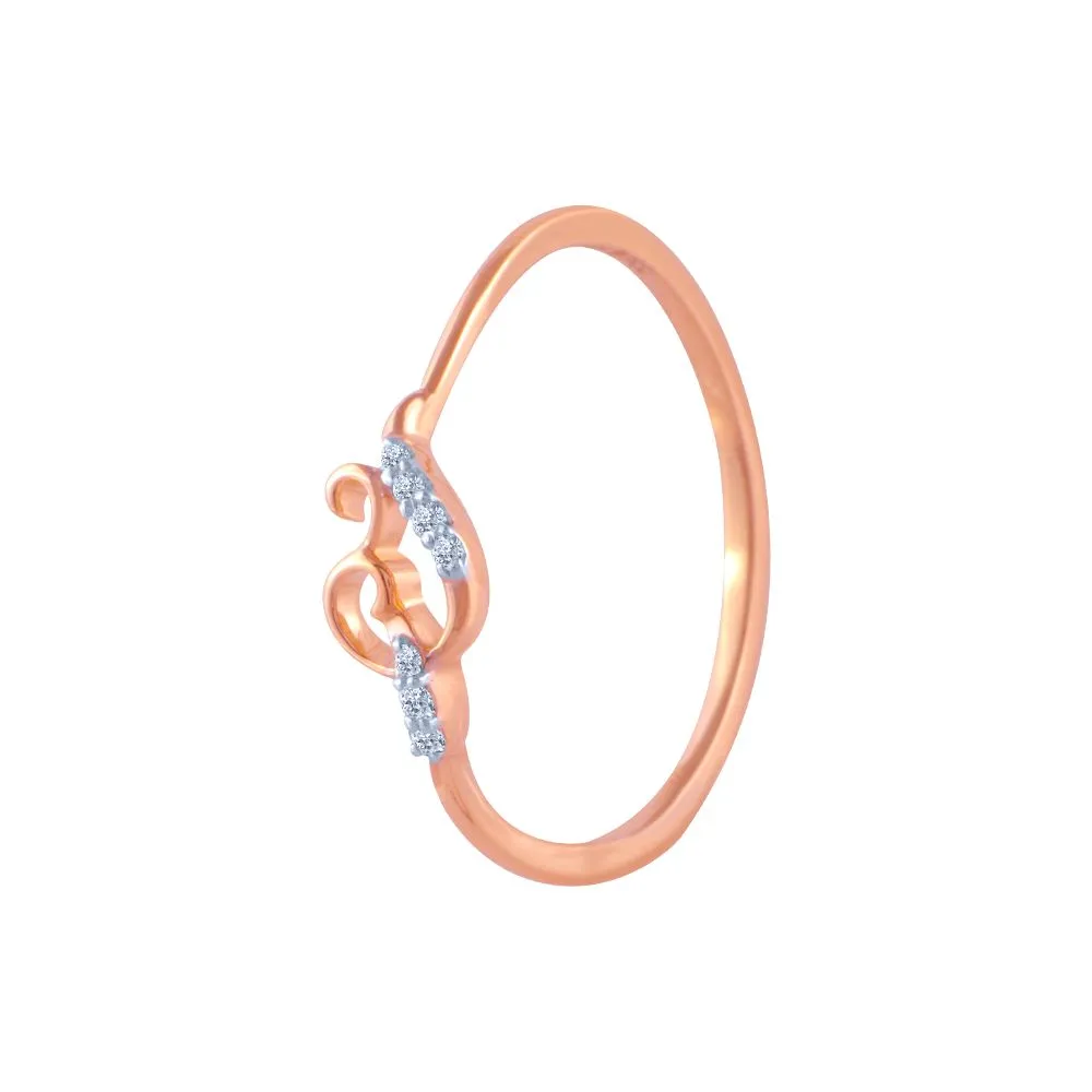 14k (585) Rose Gold And Diamond Ring For Women