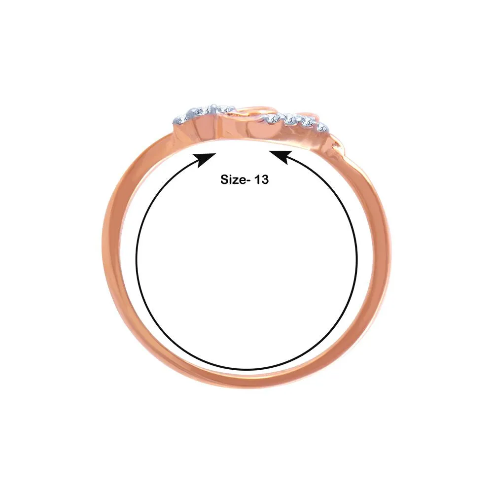 14k (585) Rose Gold And Diamond Ring For Women