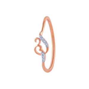 14k (585) Rose Gold And Diamond Ring For Women
