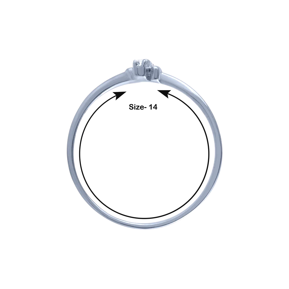 14k (585) White Gold And Diamond Ring For Women
