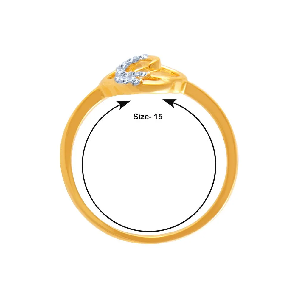 14k (585) Yellow Gold And Diamond Ring For Women