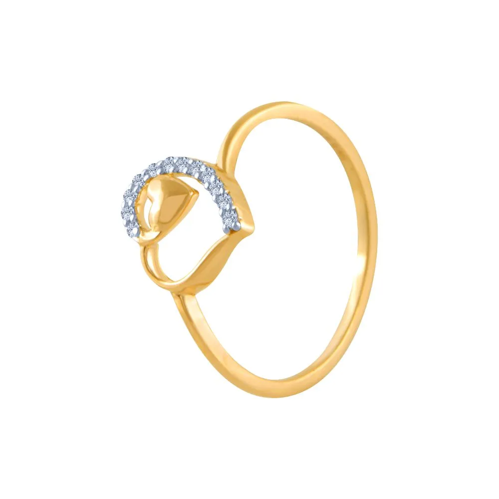 14k (585) Yellow Gold And Diamond Ring For Women