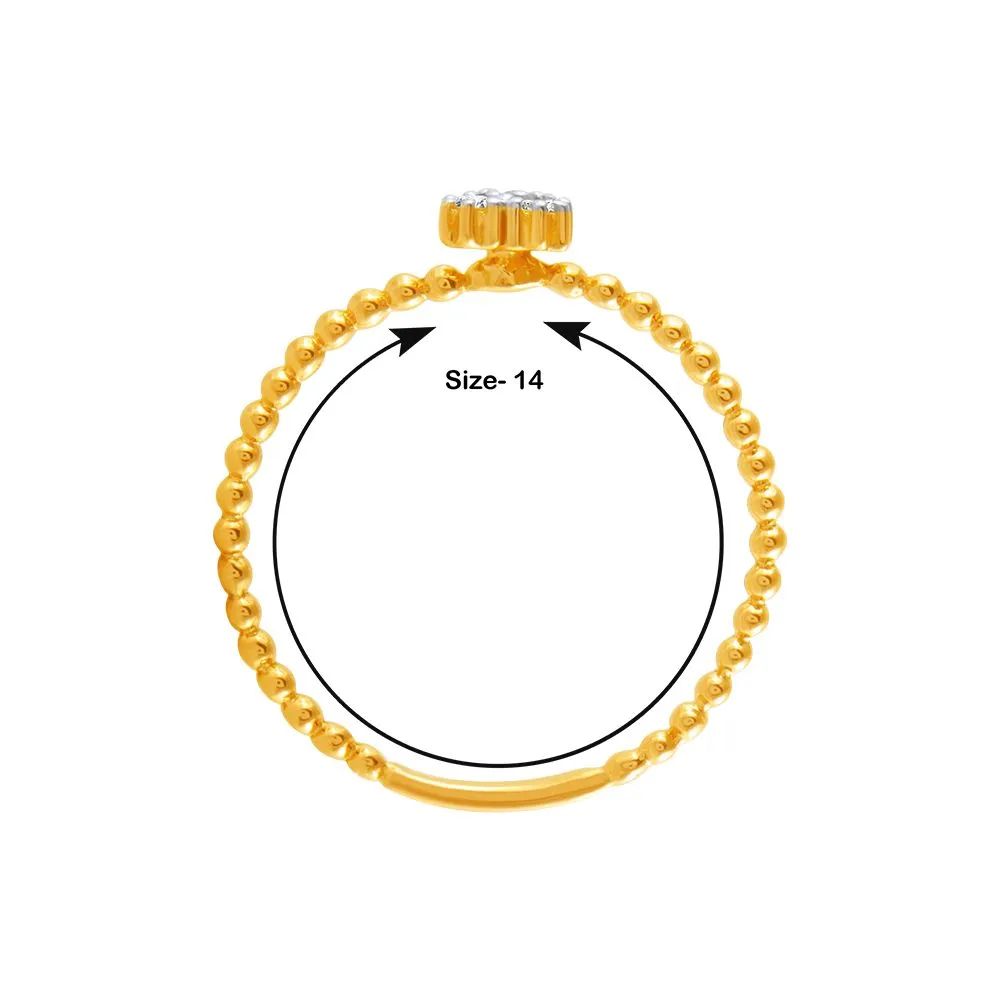 14k (585) Yellow Gold And Diamond Ring For Women