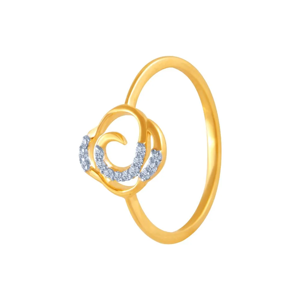 14k (585) Yellow Gold And Diamond Ring For Women