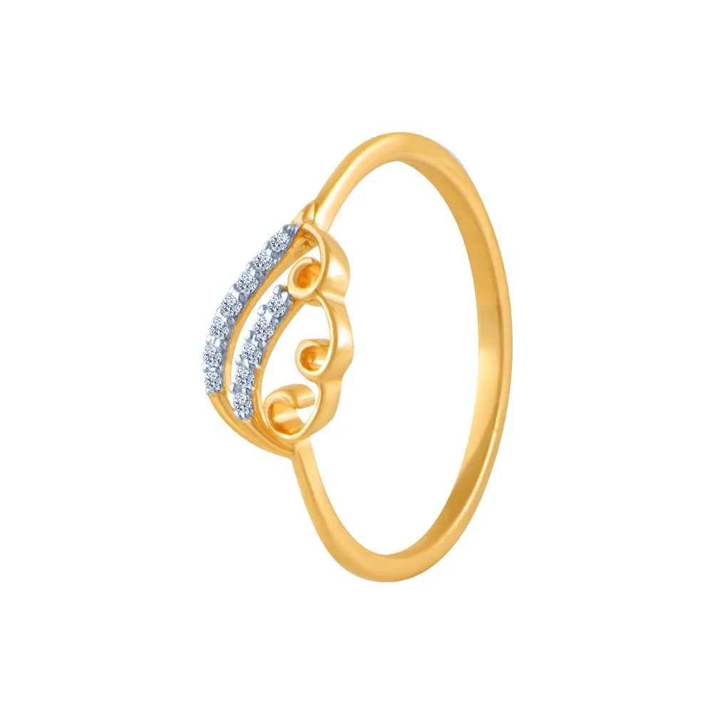 14k (585) Yellow Gold And Diamond Ring For Women