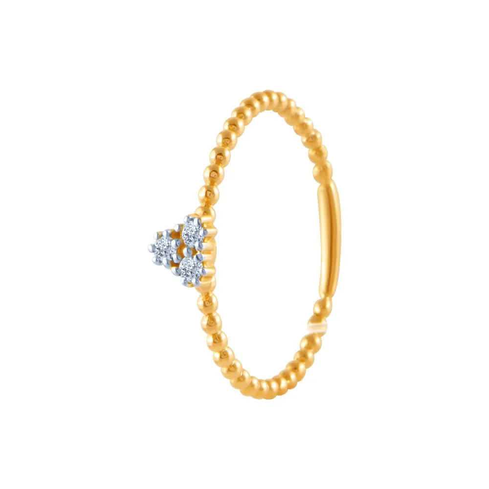 14k (585) Yellow Gold And Diamond Ring For Women