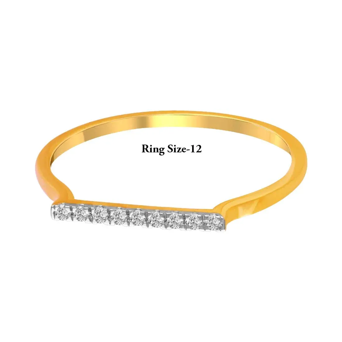 14K Gold Ring With A Diamond-studded Bar