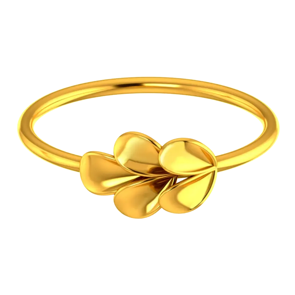 14k Solid Gold Ring With A Leafy Design From Amazea Collection