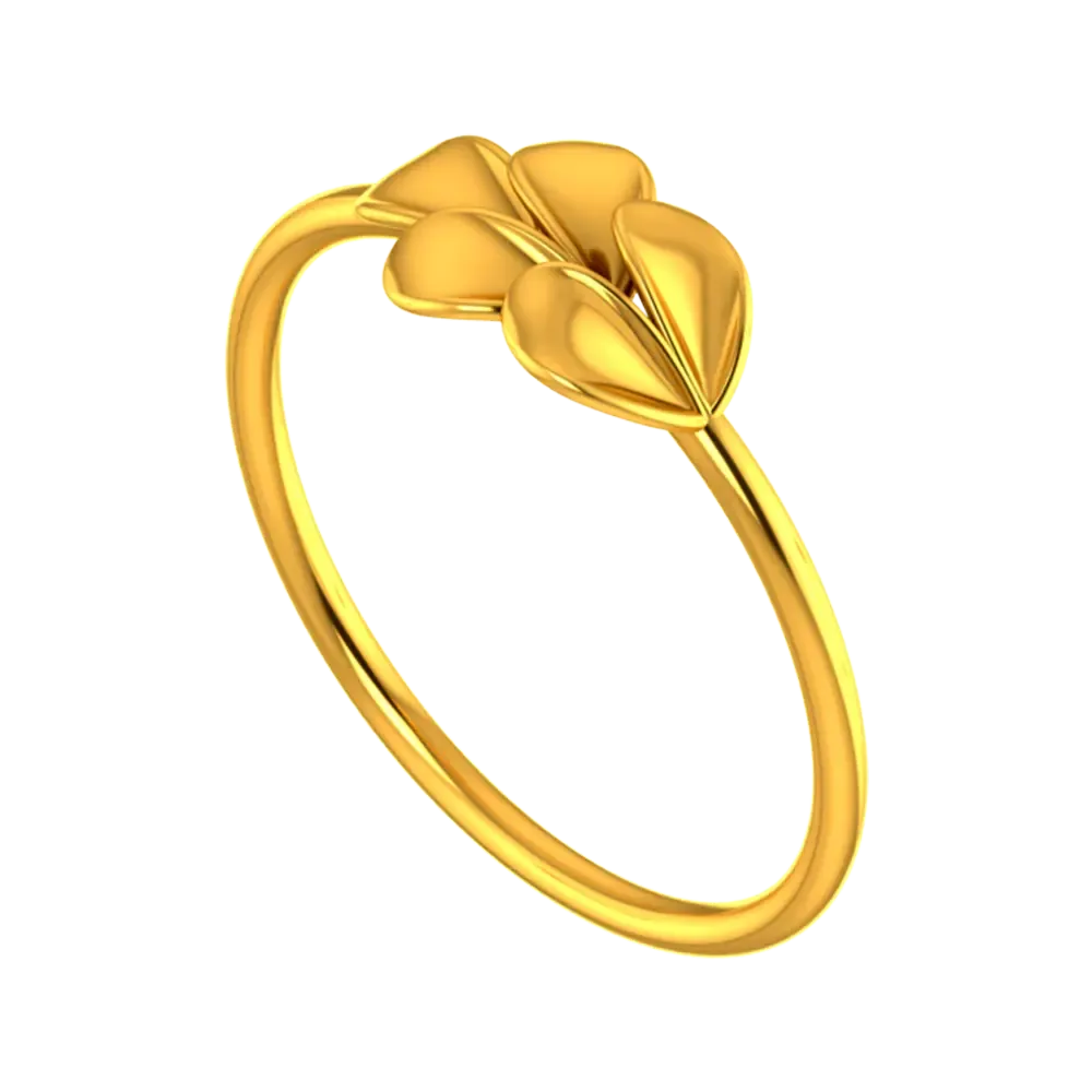 14k Solid Gold Ring With A Leafy Design From Amazea Collection