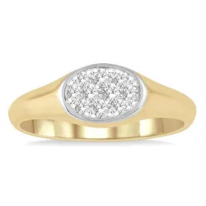 14K Yellow And White Gold 'Lovebright' Contemporary Natural Diamonds Ring