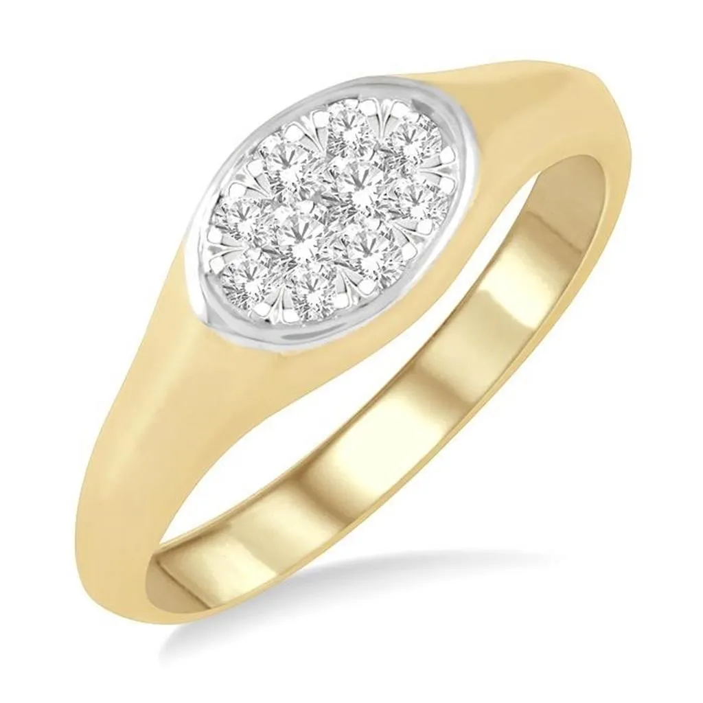 14K Yellow And White Gold 'Lovebright' Contemporary Natural Diamonds Ring