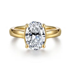 14K Yellow Gold 'Villa' Classic Oval Natural Diamonds Natural Diamonds Engagement Ring