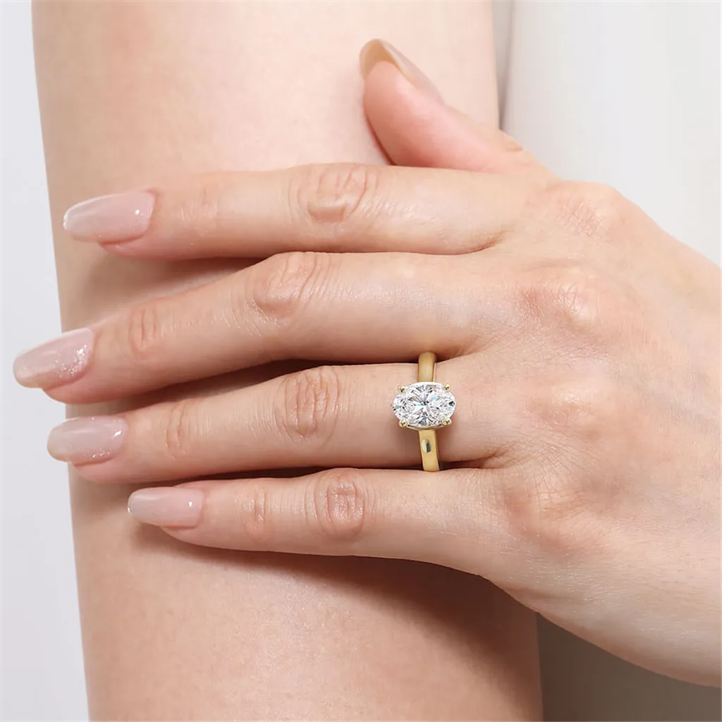 14K Yellow Gold 'Villa' Classic Oval Natural Diamonds Natural Diamonds Engagement Ring