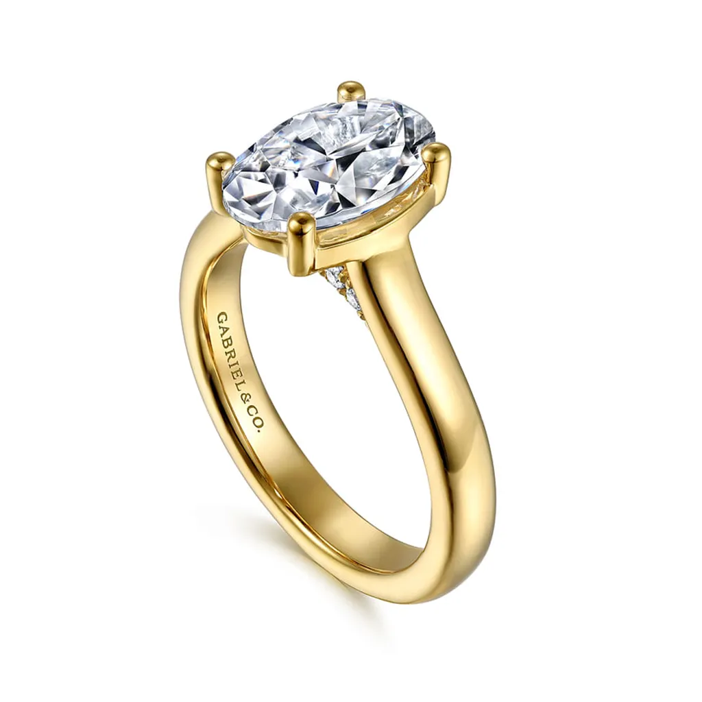 14K Yellow Gold 'Villa' Classic Oval Natural Diamonds Natural Diamonds Engagement Ring