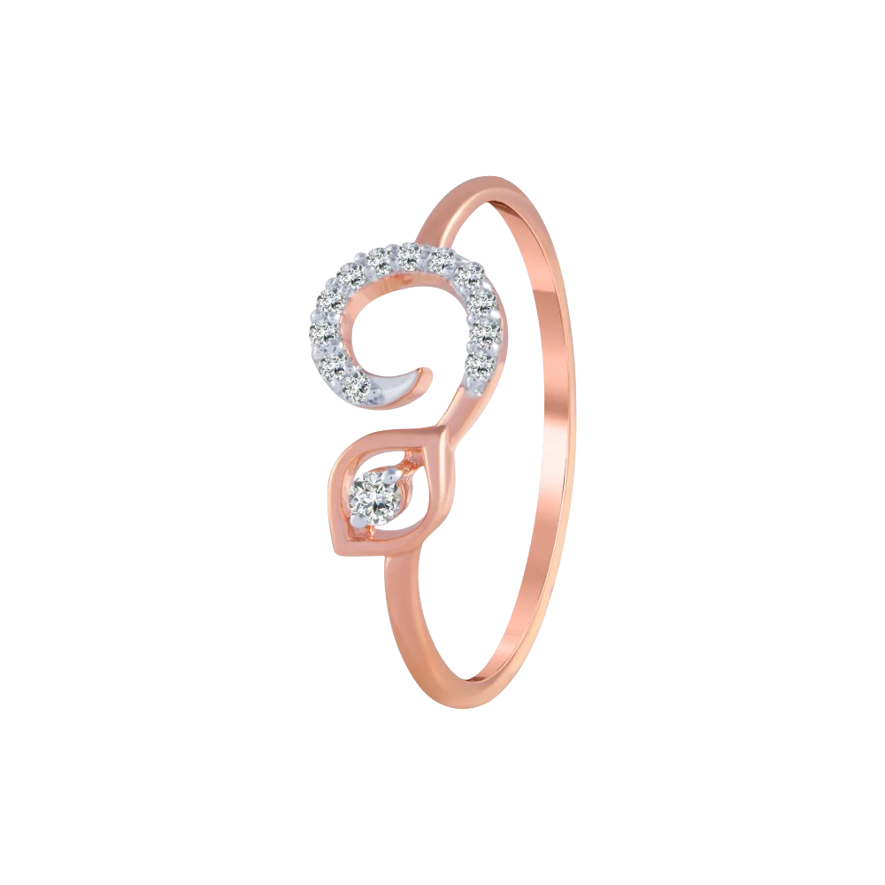 14KT (585) Rose Gold And Diamond Ring For Women