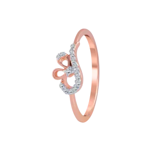 14KT (585) Rose Gold And Diamond Ring For Women