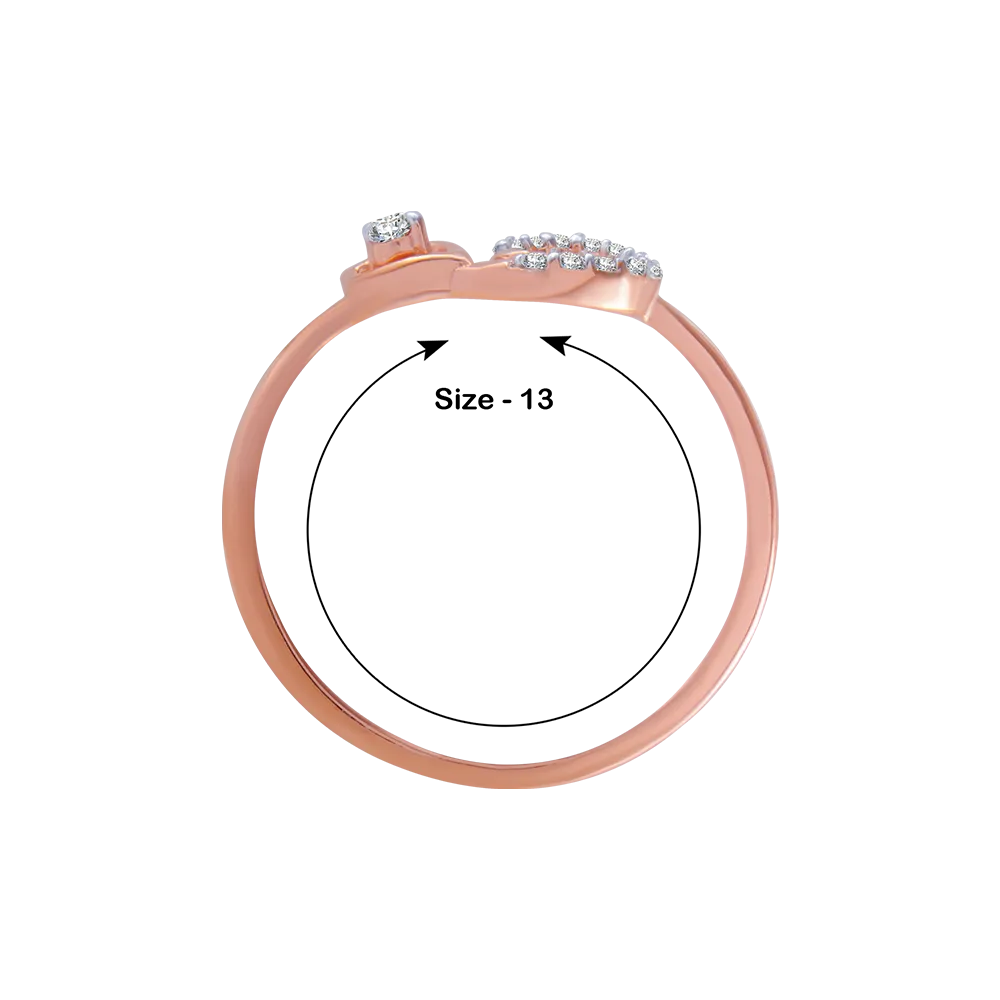 14KT (585) Rose Gold And Diamond Ring For Women