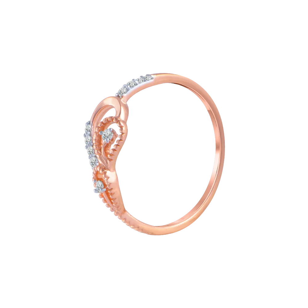 14KT (585) Rose Gold And Diamond Ring For Women
