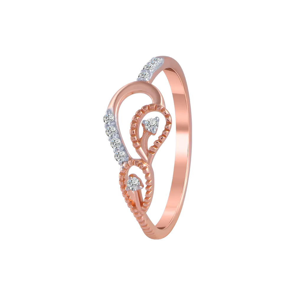14KT (585) Rose Gold And Diamond Ring For Women