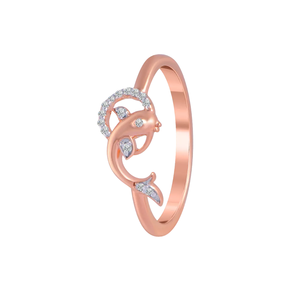 14KT (585) Rose Gold And Diamond Ring For Women