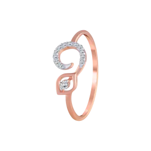 14KT (585) Rose Gold And Diamond Ring For Women