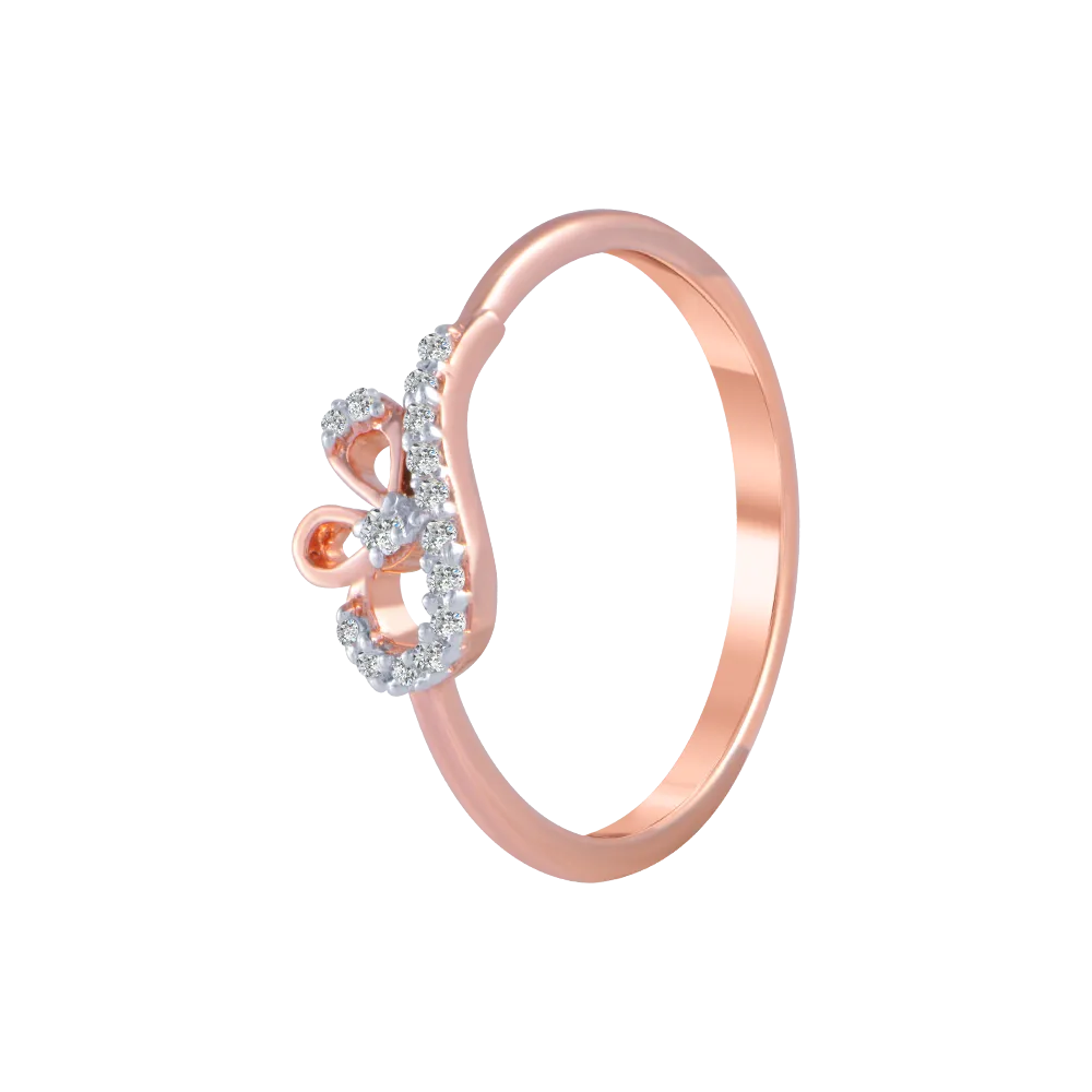 14KT (585) Rose Gold And Diamond Ring For Women