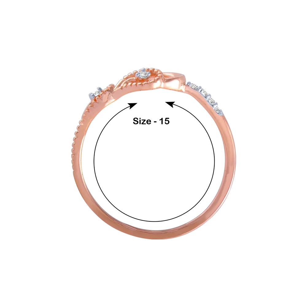 14KT (585) Rose Gold And Diamond Ring For Women