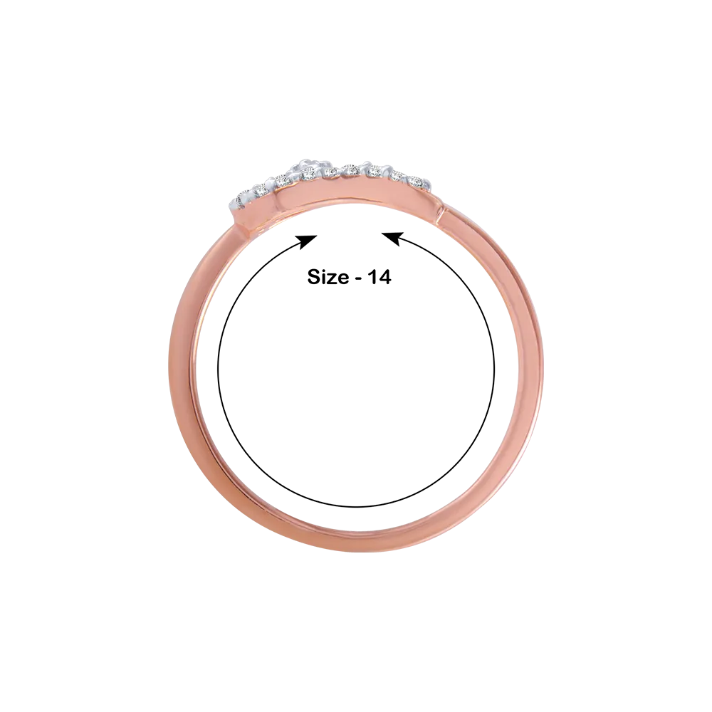 14KT (585) Rose Gold And Diamond Ring For Women