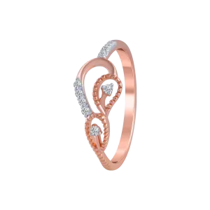 14KT (585) Rose Gold And Diamond Ring For Women