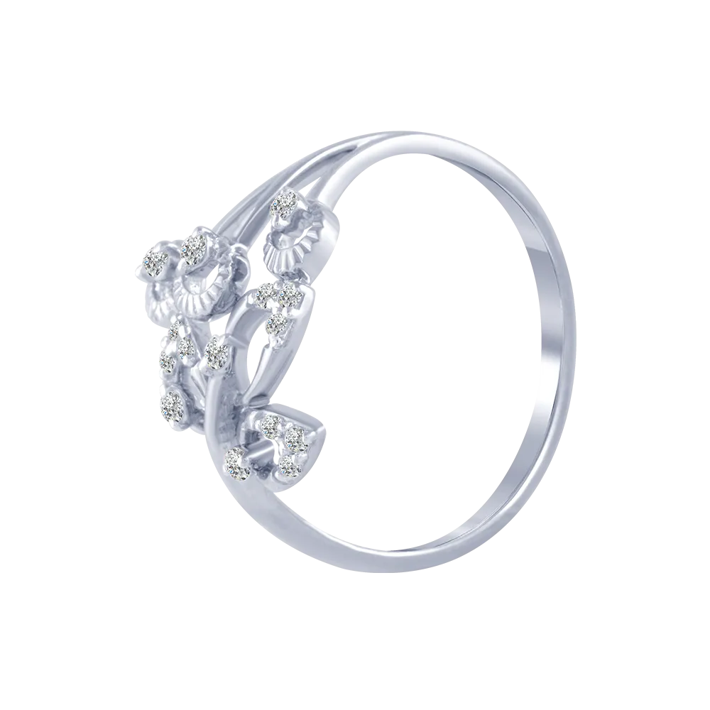 14KT (585) White Gold And Diamond Ring For Women