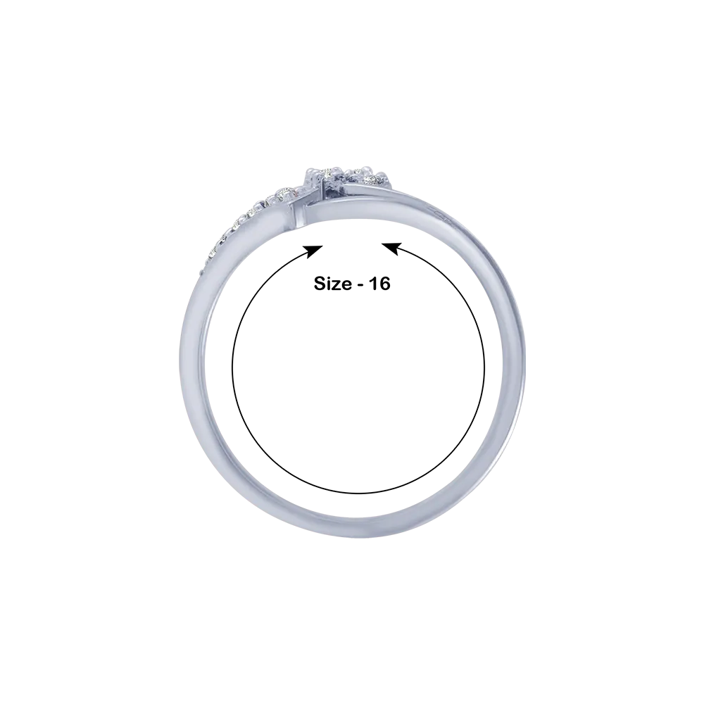 14KT (585) White Gold And Diamond Ring For Women