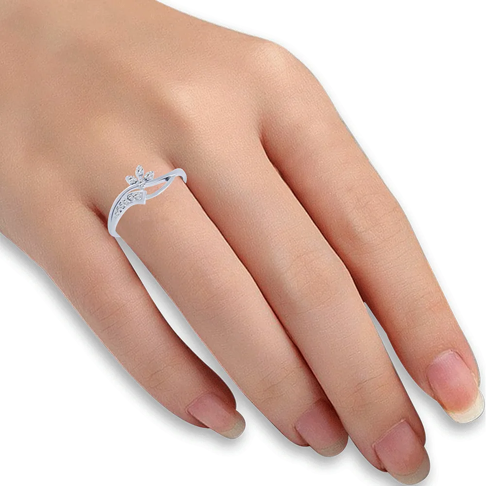 14KT (585) White Gold And Diamond Ring For Women