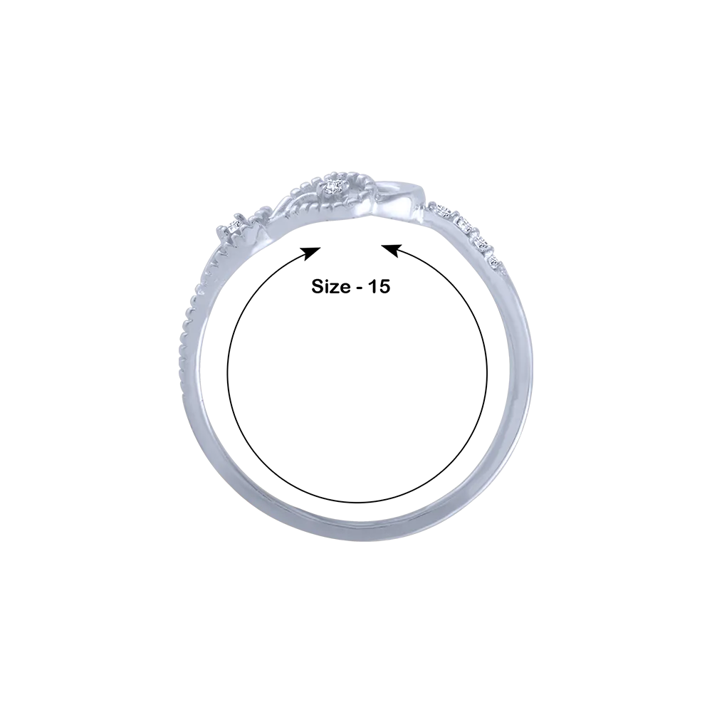 14KT (585) White Gold And Diamond Ring For Women