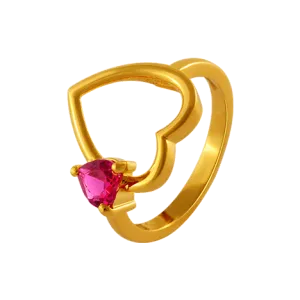 14KT (585) Yellow Gold And American Diamond Ring For Women