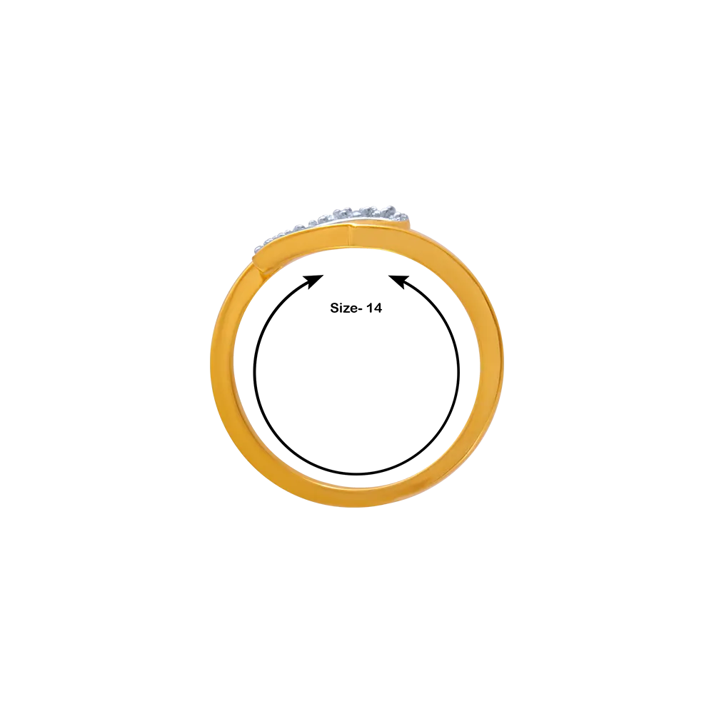 14KT (585) Yellow Gold And American Diamond Ring For Women