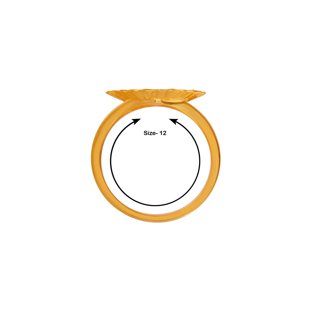 14KT (585) Yellow Gold And American Diamond Ring For Women