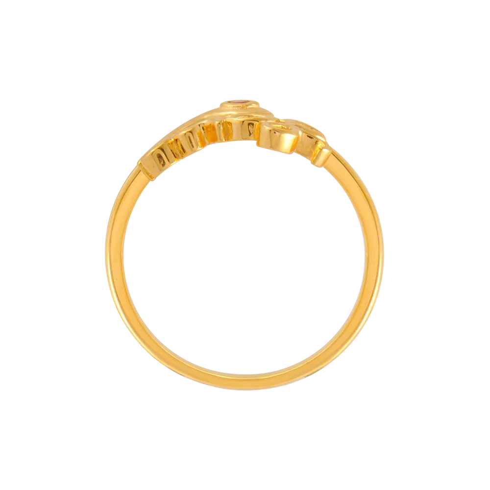 14KT (585) Yellow Gold And American Diamond Ring For Women