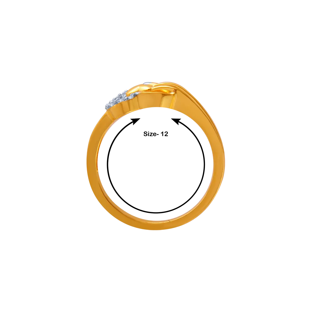 14KT (585) Yellow Gold And American Diamond Ring For Women