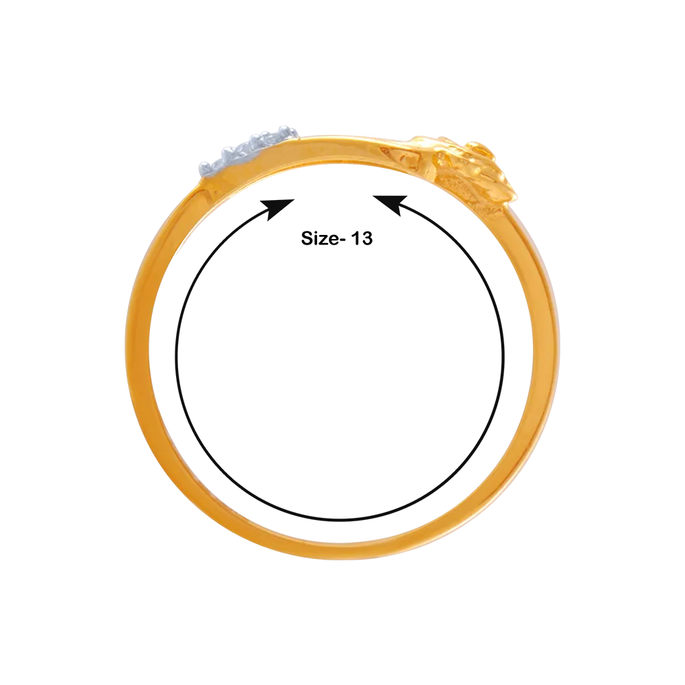 14KT (585) Yellow Gold And American Diamond Ring For Women