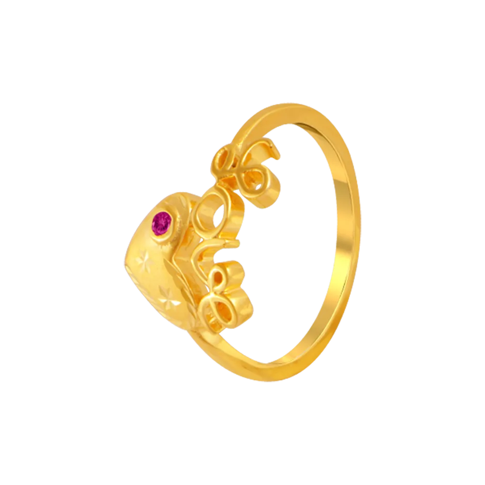 14KT (585) Yellow Gold And American Diamond Ring For Women