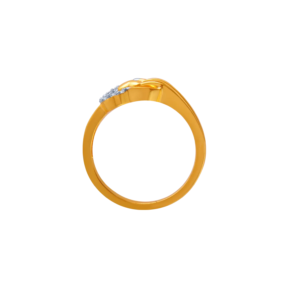 14KT (585) Yellow Gold And American Diamond Ring For Women