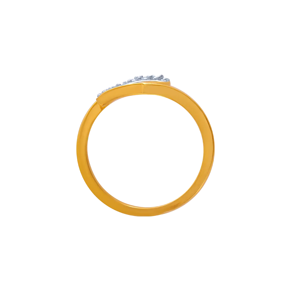 14KT (585) Yellow Gold And American Diamond Ring For Women