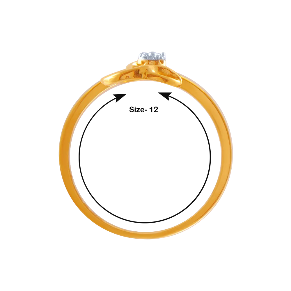 14KT (585) Yellow Gold And American Diamond Ring For Women