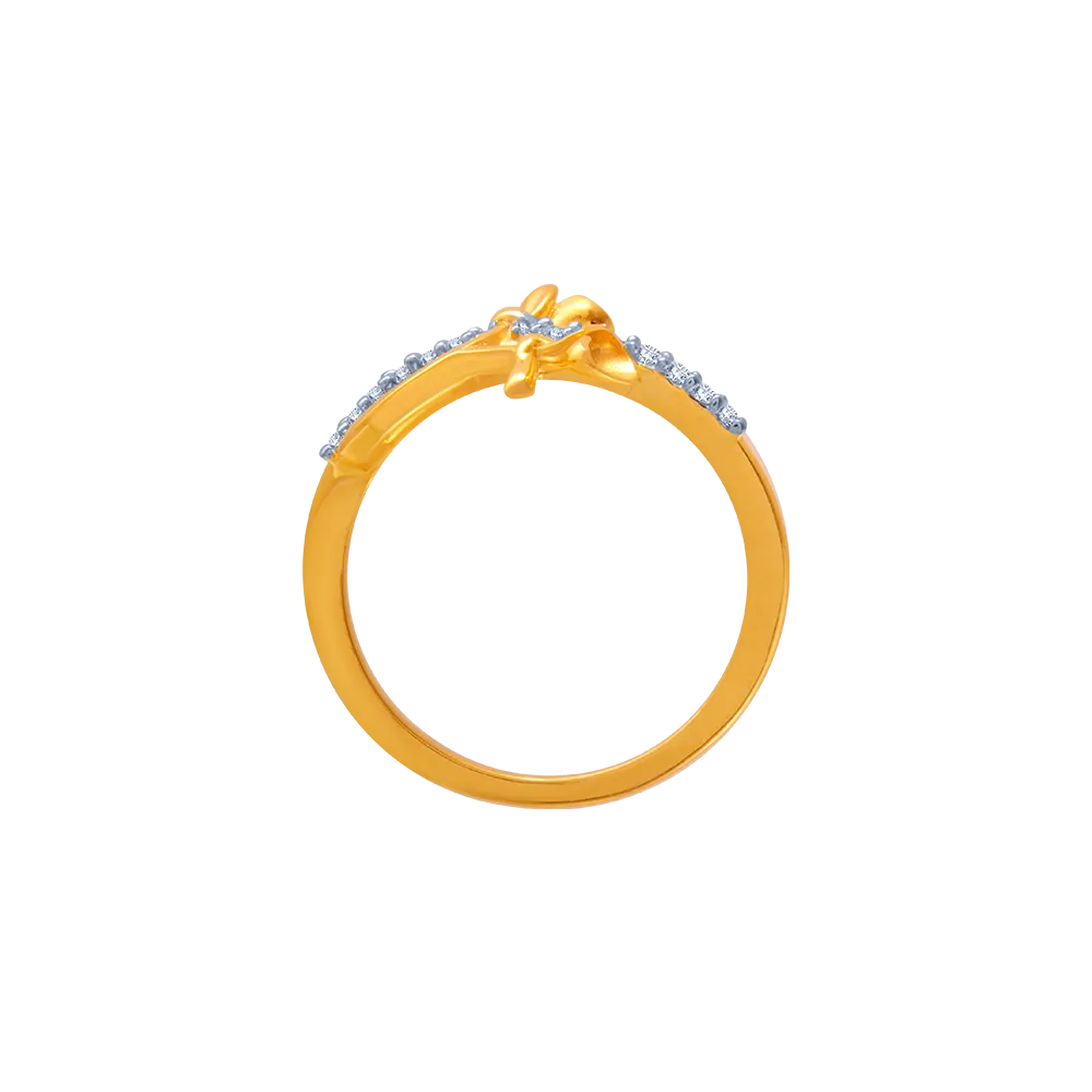 14KT (585) Yellow Gold And American Diamond Ring For Women