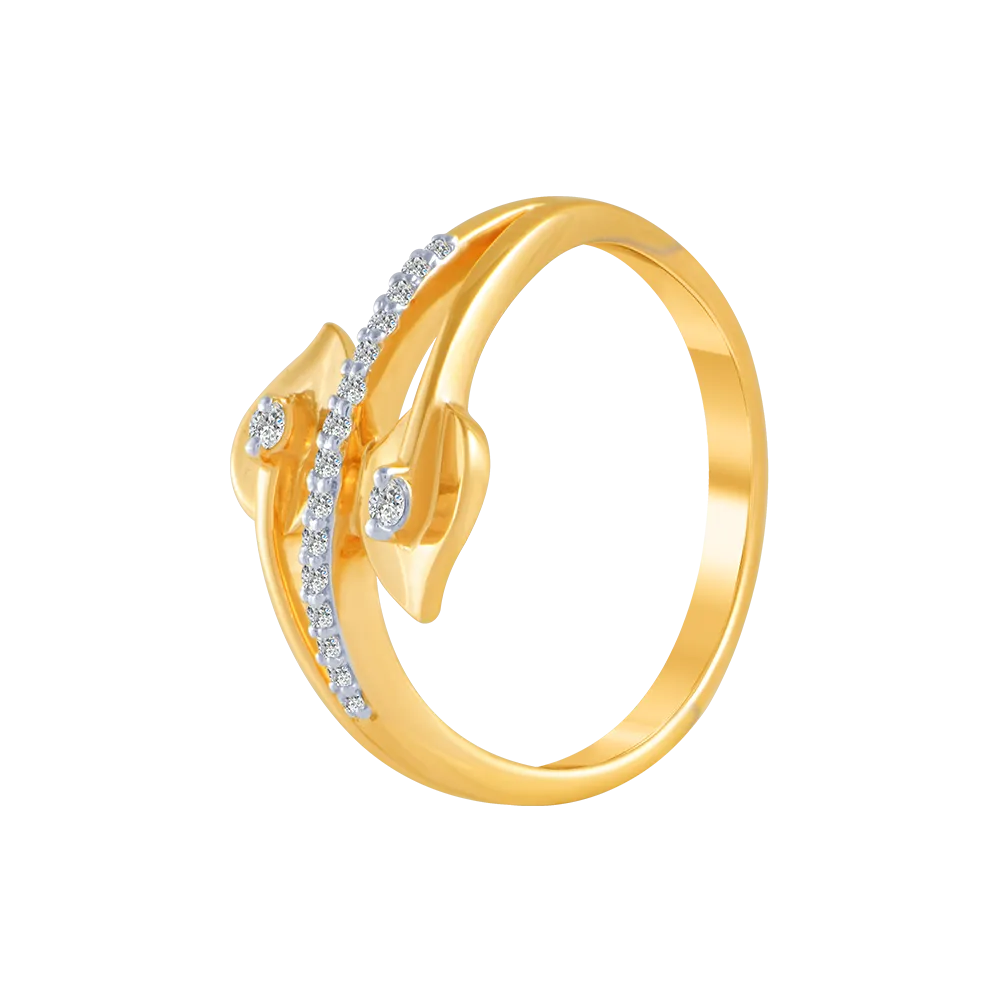 14KT (585) Yellow Gold And Diamond Ring For Women