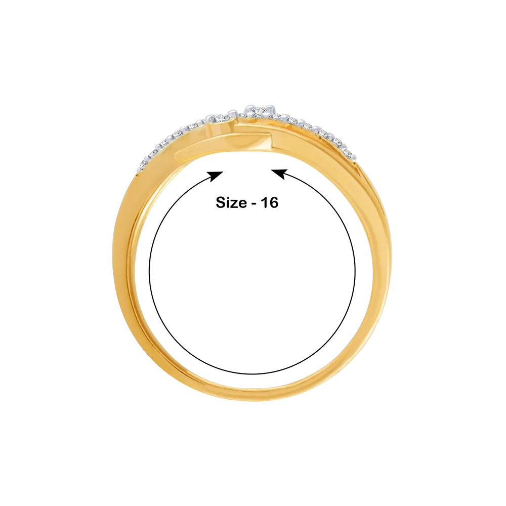 14KT (585) Yellow Gold And Diamond Ring For Women