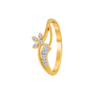 14KT (585) Yellow Gold And Diamond Ring For Women