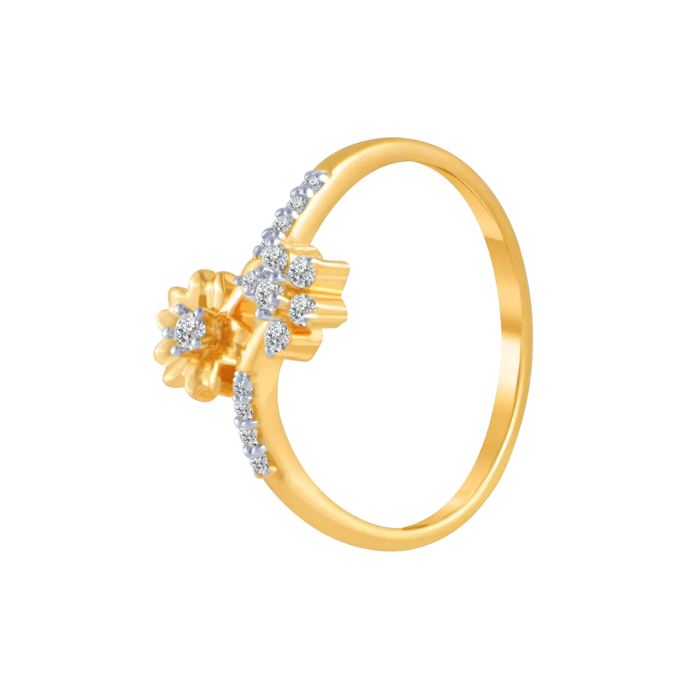 14KT (585) Yellow Gold And Diamond Ring For Women
