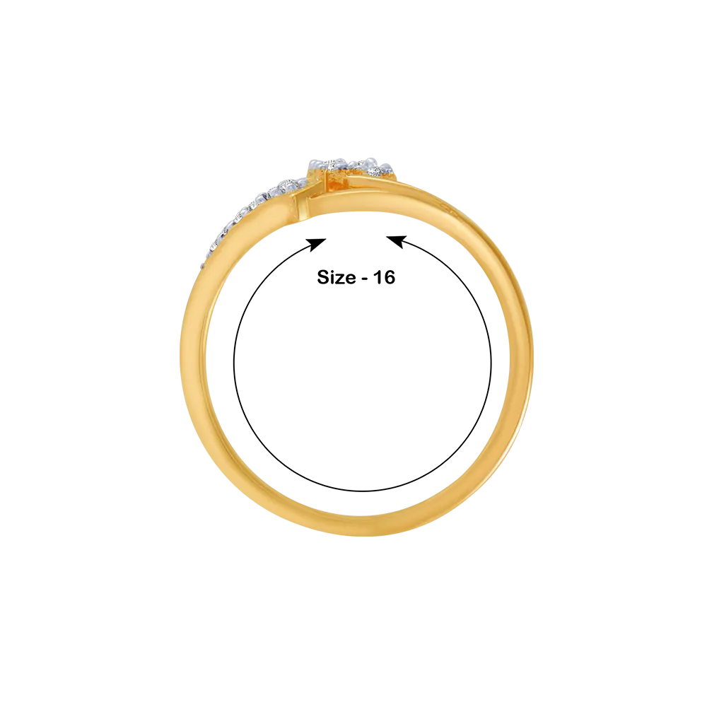 14KT (585) Yellow Gold And Diamond Ring For Women